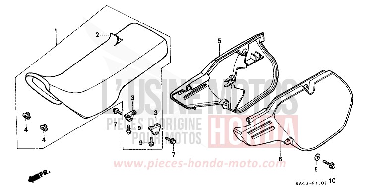 SITZ/SEITENABDECKUNG (2) von CR250R FLASH RED (R119) von 1986