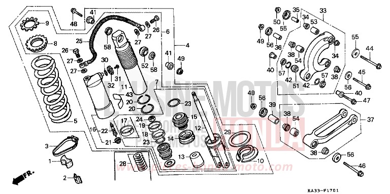 KISSEN, HINTEN (2) von CR125R FLASH RED (R119) von 1986