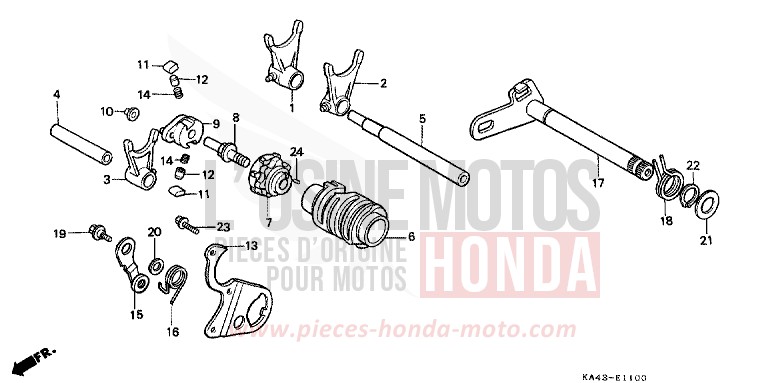 SCHALTTROMMEL von CR250R FLASH RED (R119) von 1987