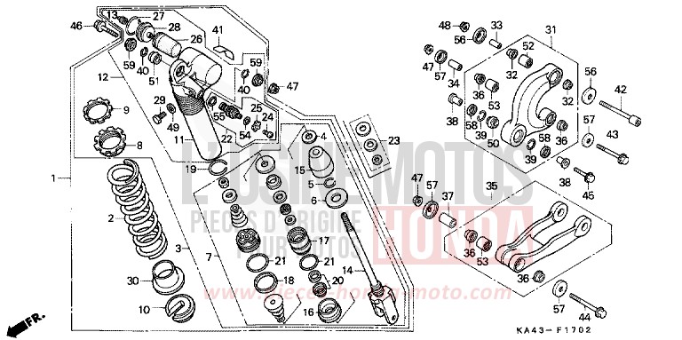 KISSEN, HINTEN (3) von CR250R FLASH RED (R119) von 1987