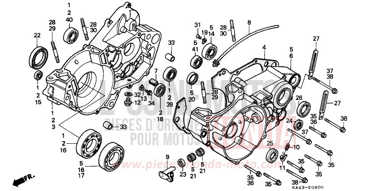 KURBELGEHAEUSE von CR250R FIGHTING RED (R134) von 1988