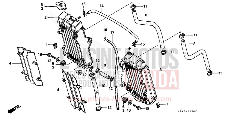 KUEHLER (3) von CR250R FIGHTING RED (R134) von 1988