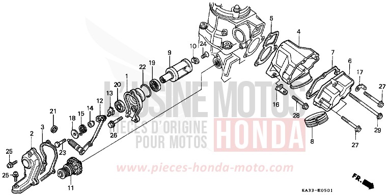 AUSPUFFKRUEMMER (2) von CR125R FIGHTING RED (R134) von 1988