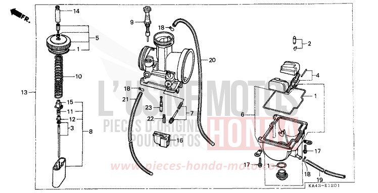 VERGASER (2) von CR250R FIGHTING RED (R134) von 1989