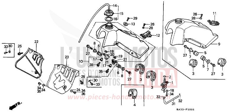 KRAFTSTOFFTANK (2) von CR125R FIGHTING RED (R134) von 1988