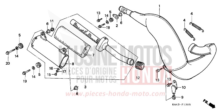 EXPANSIONSKAMMER (6) von CR250R FIGHTING RED (R134) von 1989