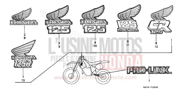 MARKE von CR125R FIGHTING RED (R134) von 1988