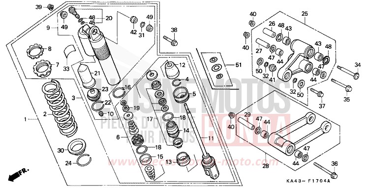 KISSEN, HINTEN (5) von CR250R FIGHTING RED (R134) von 1989