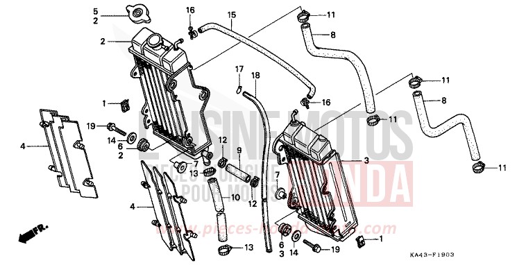 KUEHLER (4) von CR250R FIGHTING RED (R134) von 1989
