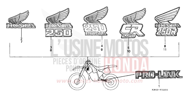 MARKE von CR250R FIGHTING RED (R134) von 1989