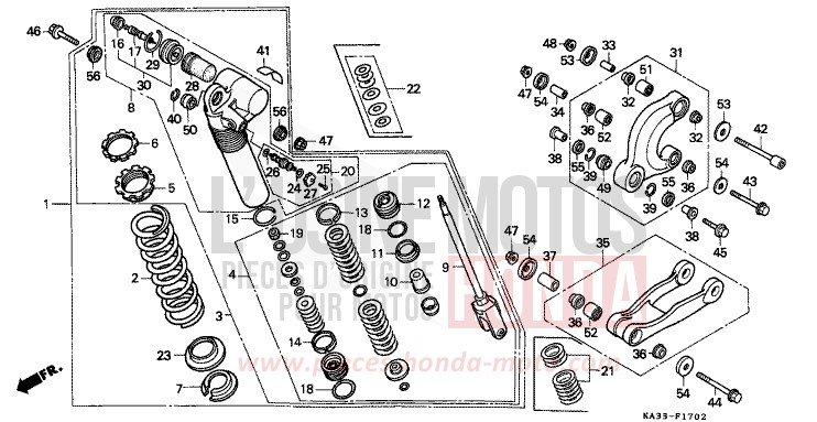 KISSEN, HINTEN (3) von CR125R FLASH RED (R119) von 1988