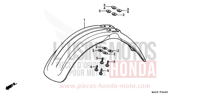 KOTFLUEGEL, VORNE von CR125R FIGHTING RED (R134) von 1989