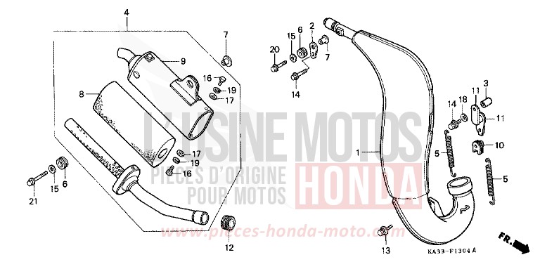 EXPANSIONSKAMMER (5) von CR125R FIGHTING RED (R134) von 1989