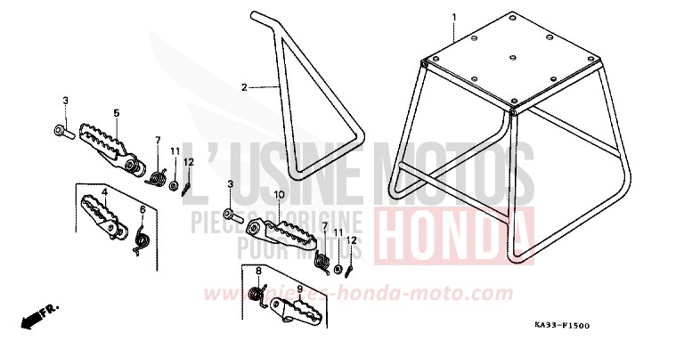 STAENDER/STUFE von CR125R FIGHTING RED (R134) von 1989