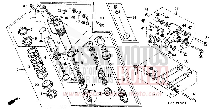 KISSEN, HINTEN (4) von CR125R FIGHTING RED (R134) von 1989