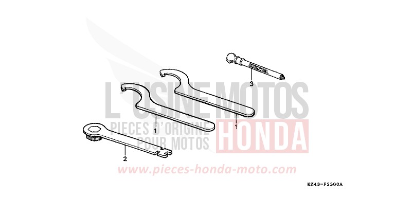 WERKZEUGE von CR125R NEUCLEAR RED (R177) von 1990