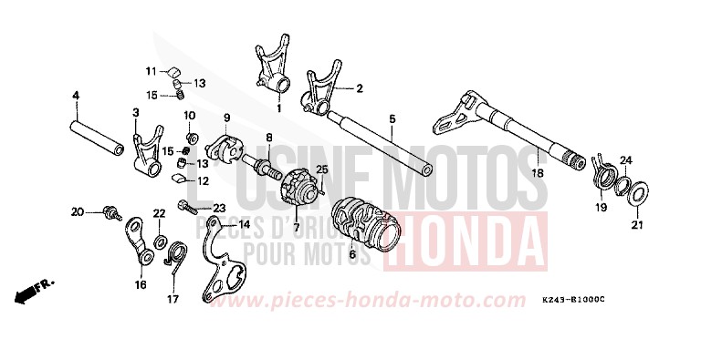 SCHALTTROMMEL von CR125R NEUCLEAR RED (R177) von 1992