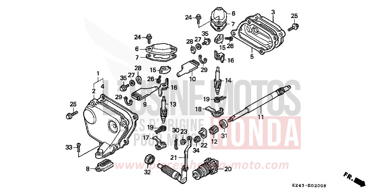 AUSLASSVENTIL von CR125R NEUCLEAR RED (R177) von 1993