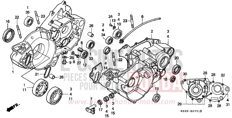 KURBELGEHAEUSE von CR250R NEUCLEAR RED (R177) von 1995