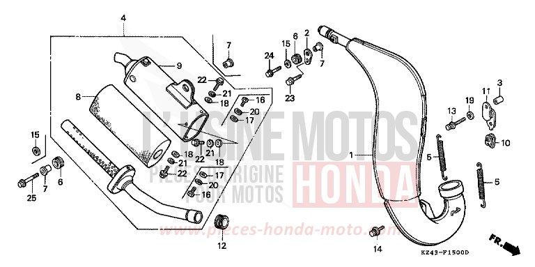 EXPANSIONSKAMMER (1) von CR125R NEUCLEAR RED (R177) von 1993