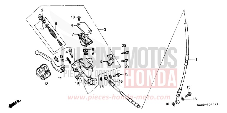VORDERRADBREMSE von CR250R NEUCLEAR RED (R177) von 1995