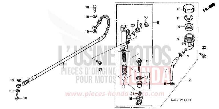 HAUPTBREMSE, HINTEN ZYLINDER von CR250R NEUCLEAR RED (R177) von 1995