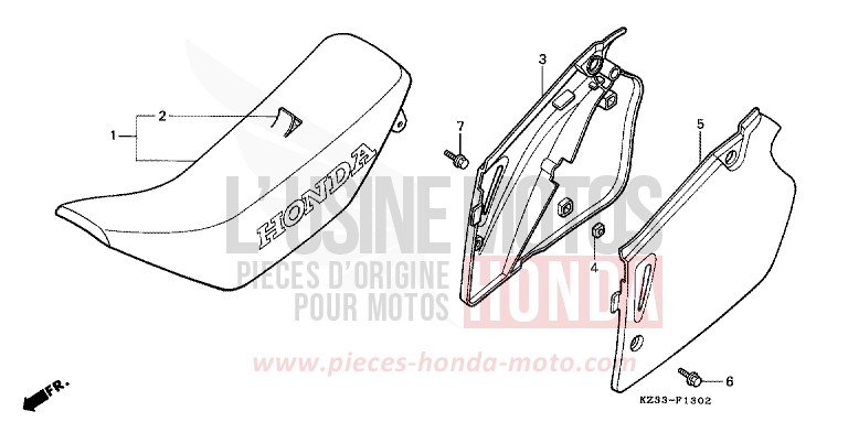SITZ/SEITENABDECKUNG von CR250R NEUCLEAR RED (R177) von 1995
