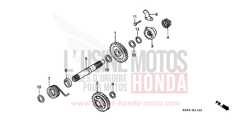 KICKSTARTERSPINDEL von CR125R NEUCLEAR RED (R177) von 1994