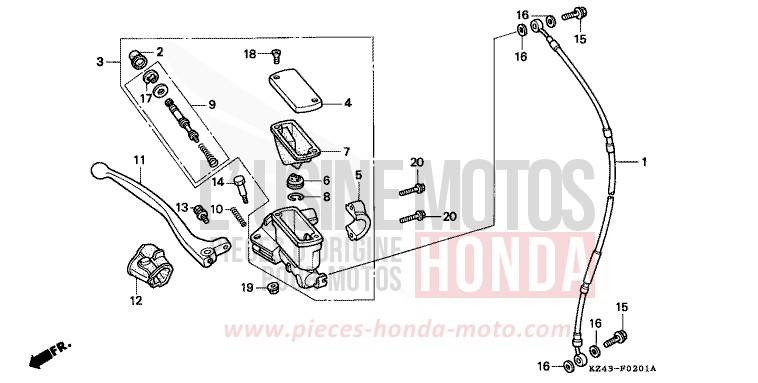 VORDERRADBREMSE (2) von CR125R NEUCLEAR RED (R177) von 1994
