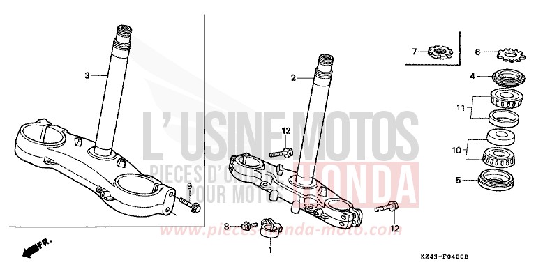 LENKSCHAFT (CR125RL/RM/RN/RP/RR) von CR125R NEUCLEAR RED (R177) von 1994