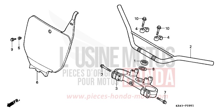 ROHRGRIFF/OBERE BRUECKE (CR125RS/RT/RV) von CR125R NEUCLEAR RED (R177) von 1995