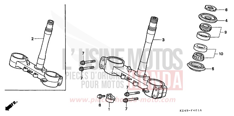 LENKSCHAFT (CR125RS/RT/RV) von CR125R NEUCLEAR RED (R177) von 1995