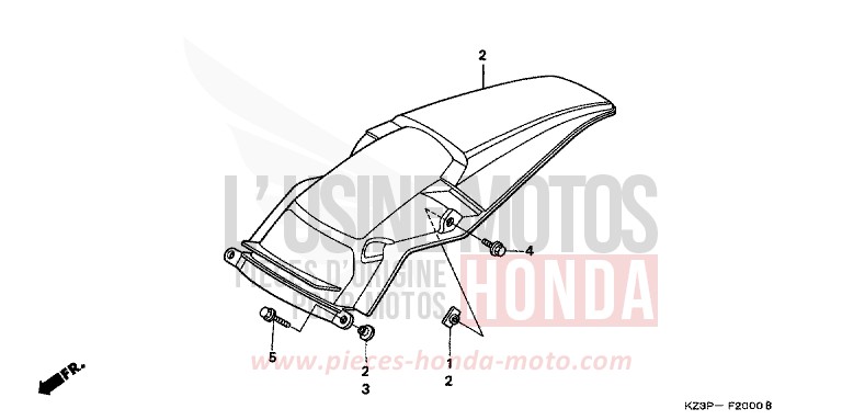 KOTFLUEGEL, HINTEN von CR250R NEUCLEAR RED (R177) von 1997