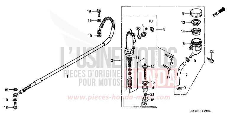 HAUPTBREMSE, HINTEN ZYLINDER von CR125R NEUCLEAR RED (R177) von 1996