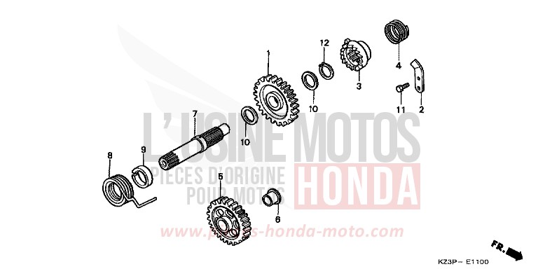 KICKSTARTERSPINDEL von CR250R NEUCLEAR RED (R177) von 1999