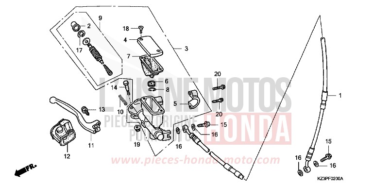 VORDERRADBREMSE von CR250R NEUCLEAR RED (R177) von 1999