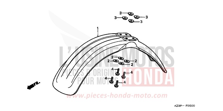 KOTFLUEGEL, VORNE von CR250R NEUCLEAR RED (R177) von 1999