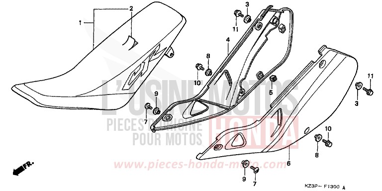 SITZ von CR250R NEUCLEAR RED (R177) von 1999