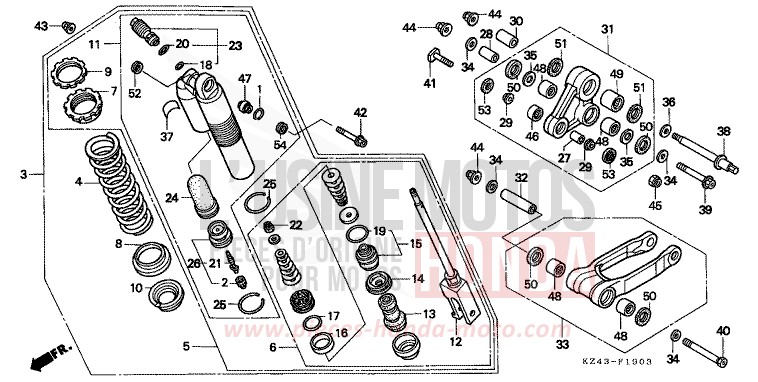 KISSEN, HINTEN (CR125RV) von CR125R NEUCLEAR RED (R177) von 1997