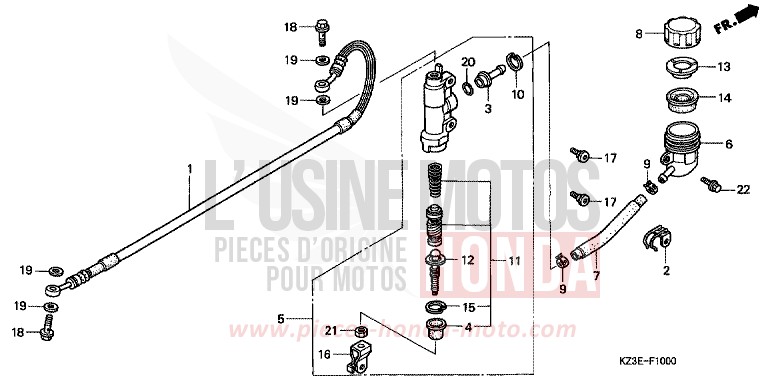 HAUPTBREMSZYLINDER, H. von CR250R EXPLOSION RED (R254) von 2000