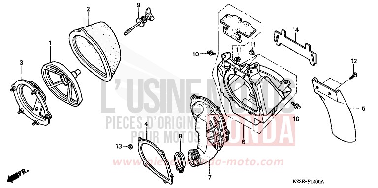 LUFTFILTER von CR250R EXPLOSION RED (R254) von 2000