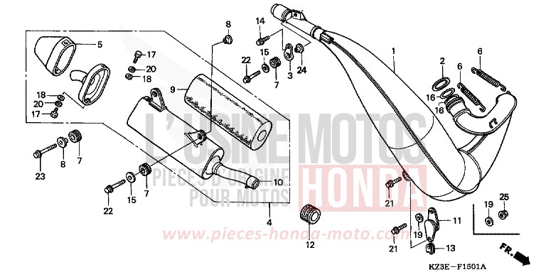 EXPANSIONSKAMMER (2) von CR250R EXPLOSION RED (R254) von 2000