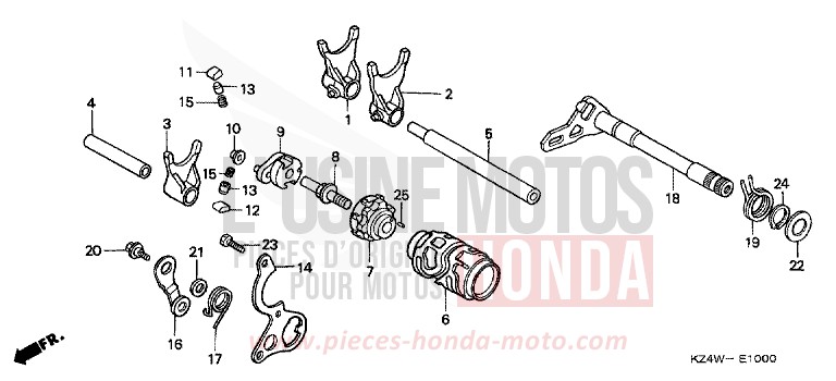 SCHALTTROMMEL von CR125R NEUCLEAR RED (R177) von 1998