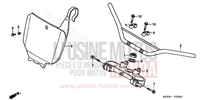 ROHRGRIFF/OBERE BRUECKE von CR125R NEUCLEAR RED (R177) von 1998