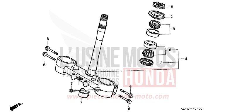 LENKSCHAFT von CR125R NEUCLEAR RED (R177) von 1998