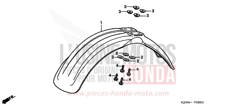KOTFLUEGEL, VORNE von CR125R NEUCLEAR RED (R177) von 1998