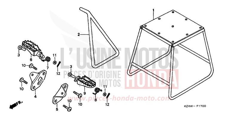 STAENDER/STUFE von CR125R NEUCLEAR RED (R177) von 1998