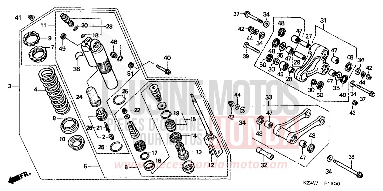 KISSEN, HINTEN von CR125R NEUCLEAR RED (R177) von 1998