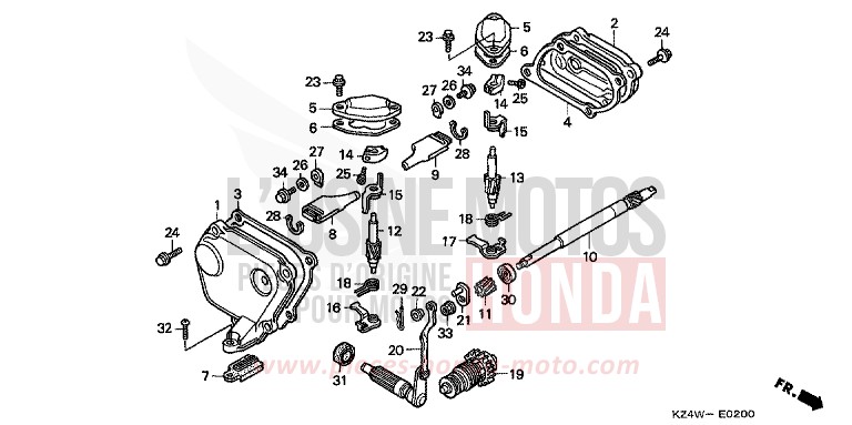 AUSLASSVENTIL von CR125R NEUCLEAR RED (R177) von 1999