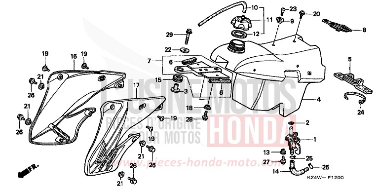 KRAFTSTOFFTANK von CR125R NEUCLEAR RED (R177) von 1999